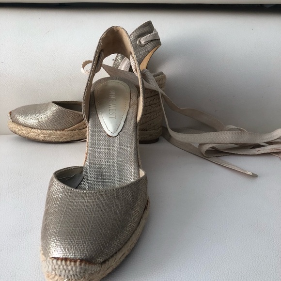 Nine West Metallic Espadrille Wedges - Picture 5 of 5